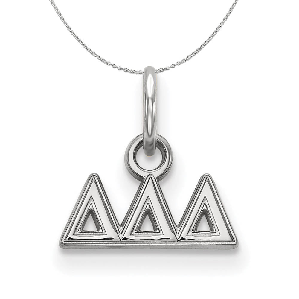 Sterling Silver Delta Delta Delta XS (Tiny) Greek Necklace, Item N17843 by The Black Bow Jewelry Co.