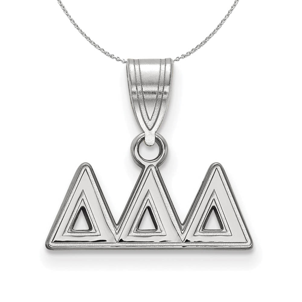 Sterling Silver Delta Delta Delta Medium Greek Necklace, Item N17845 by The Black Bow Jewelry Co.