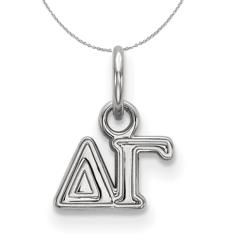 Sterling Silver Delta Gamma XS (Tiny) Greek Necklace, Item N17853 by The Black Bow Jewelry Co.