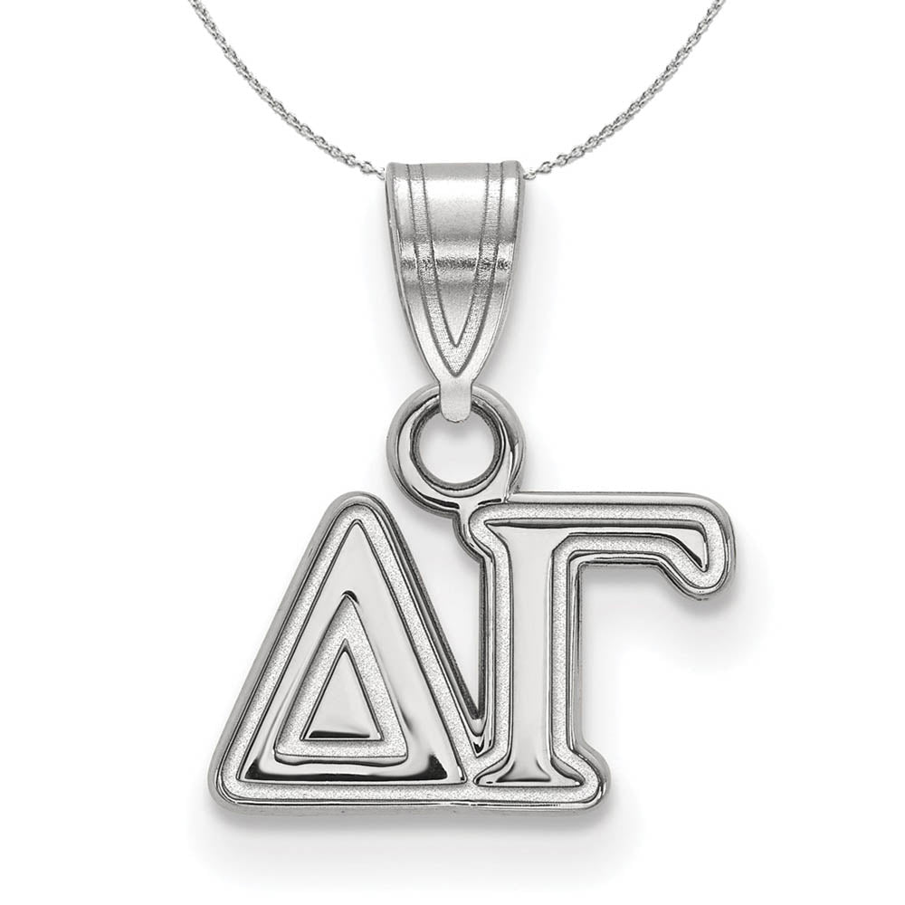 Sterling Silver Delta Gamma Small Greek Necklace, Item N17854 by The Black Bow Jewelry Co.