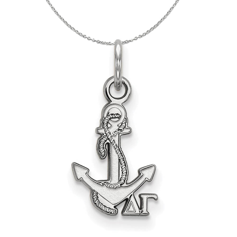 Sterling Silver Delta Gamma XS (Tiny) Pendant Necklace, Item N17858 by The Black Bow Jewelry Co.