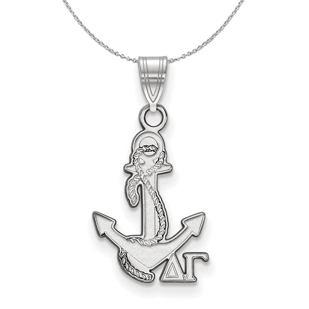 Sterling Silver Delta Gamma Small Pendant Necklace, Item N17859 by The Black Bow Jewelry Co.