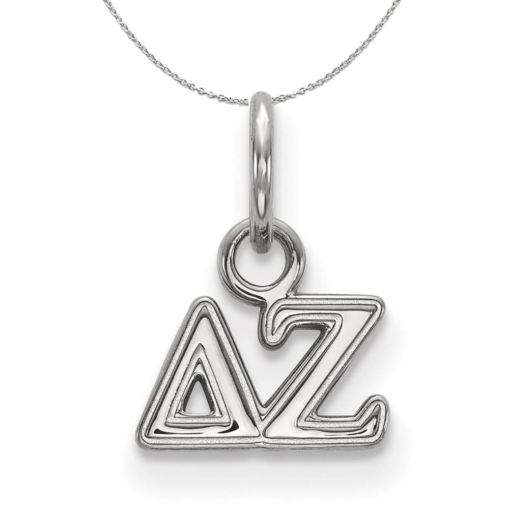 Sterling Silver Delta Zeta XS (Tiny) Greek Necklace, Item N17873 by The Black Bow Jewelry Co.