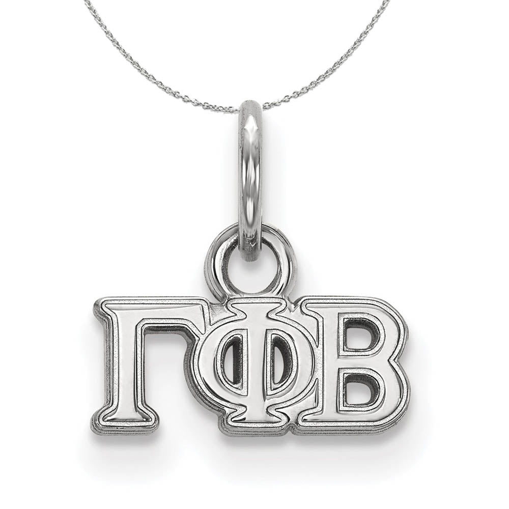 Sterling Silver Gamma Phi Beta XS (Tiny) Greek Necklace, Item N17883 by The Black Bow Jewelry Co.