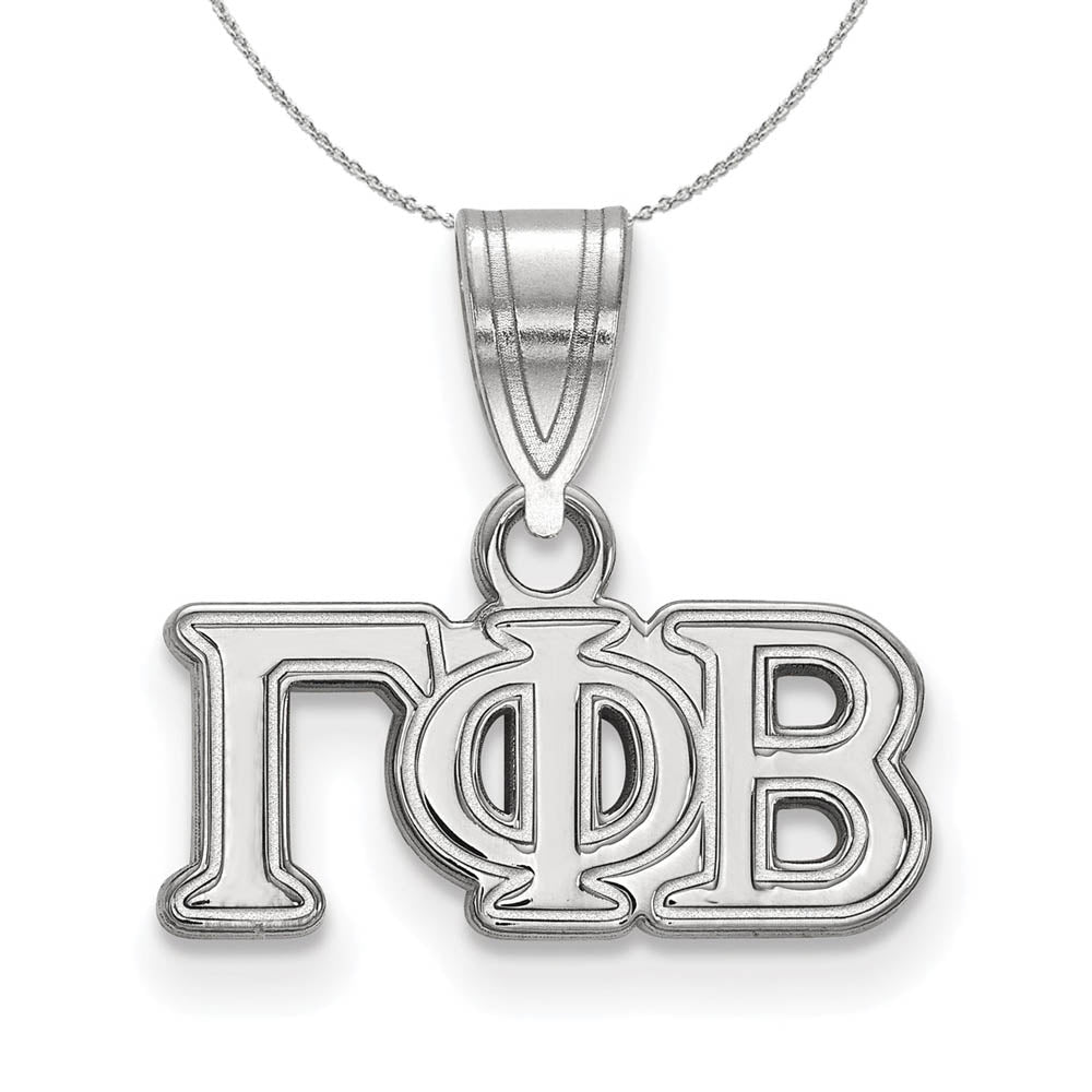 Sterling Silver Gamma Phi Beta Medium Greek Necklace, Item N17885 by The Black Bow Jewelry Co.