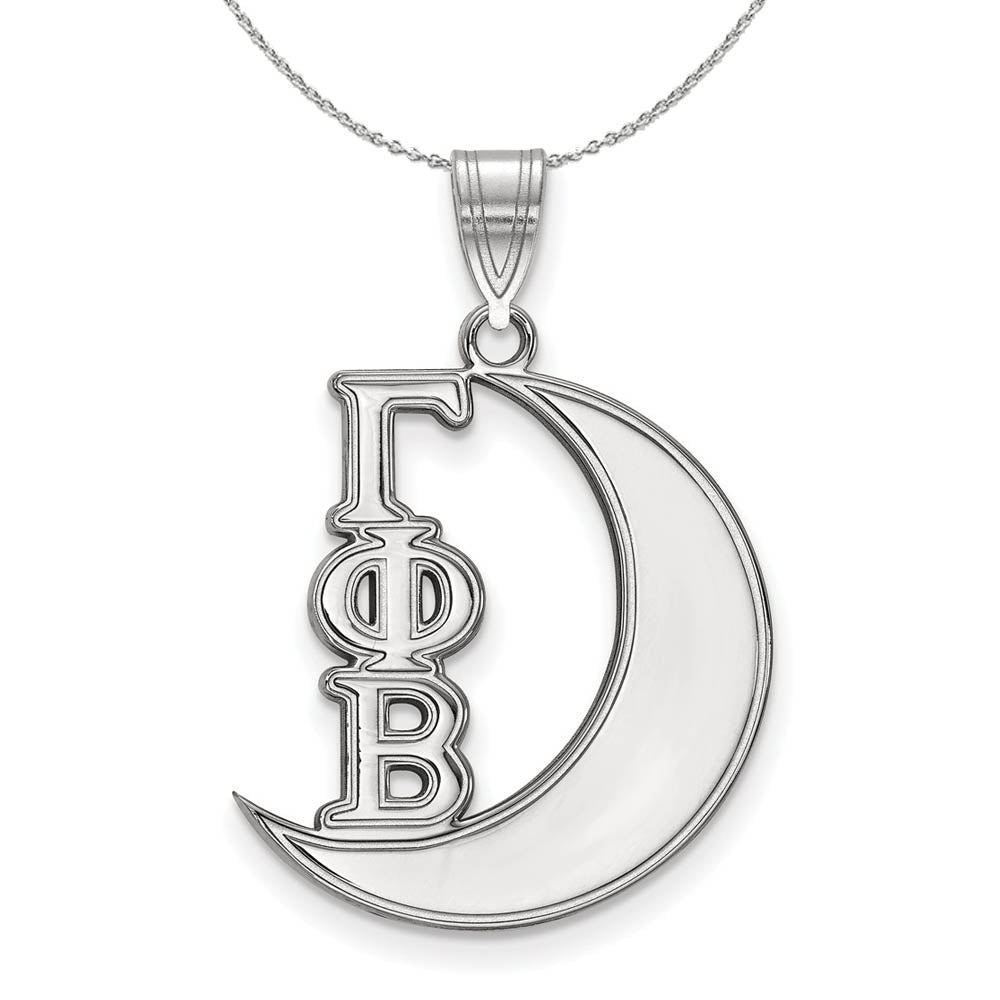 Sterling Silver Gamma Phi Beta Medium Pendant Necklace, Item N17890 by The Black Bow Jewelry Co.