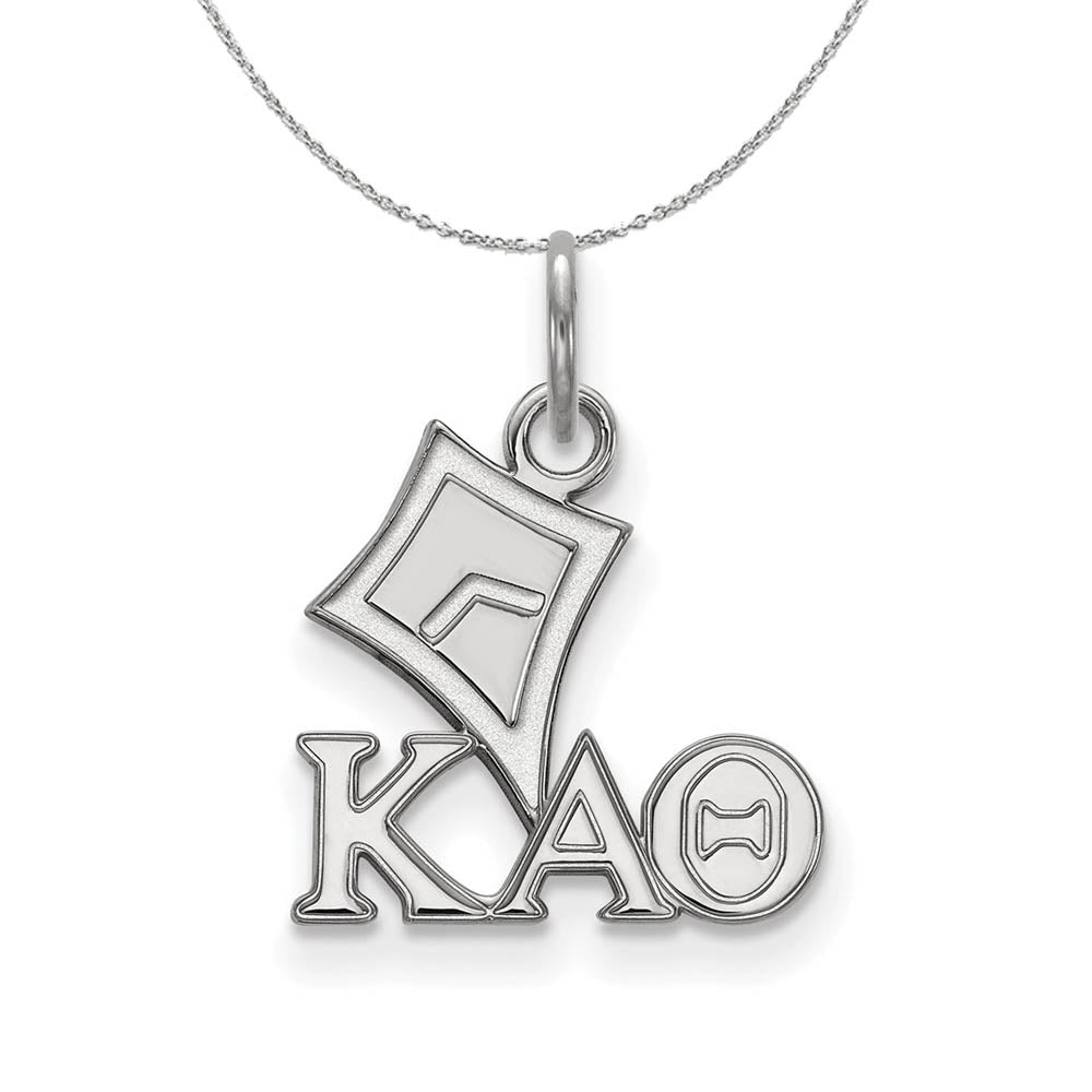 Sterling Silver Kappa Alpha Theta XS (Tiny) Pendant Necklace, Item N17897 by The Black Bow Jewelry Co.