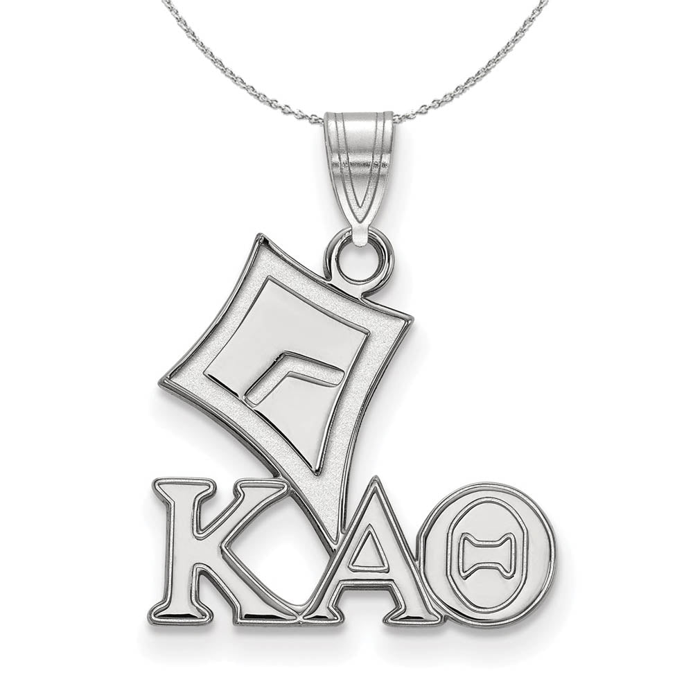 Sterling Silver Kappa Alpha Theta Small Pendant Necklace, Item N17898 by The Black Bow Jewelry Co.