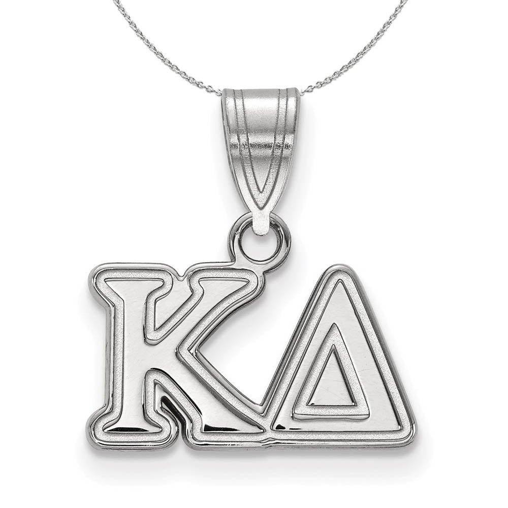 Sterling Silver Kappa Delta Medium Greek Necklace, Item N17904 by The Black Bow Jewelry Co.
