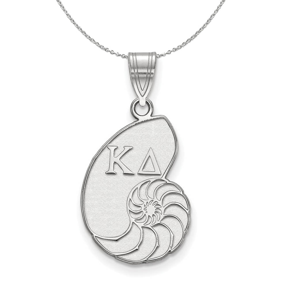 Sterling Silver Kappa Delta Medium Pendant Necklace, Item N17909 by The Black Bow Jewelry Co.