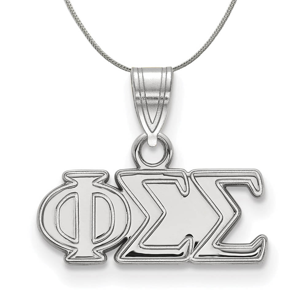 Sterling Silver Phi Sigma Sigma Small Greek Necklace, Item N17933 by The Black Bow Jewelry Co.