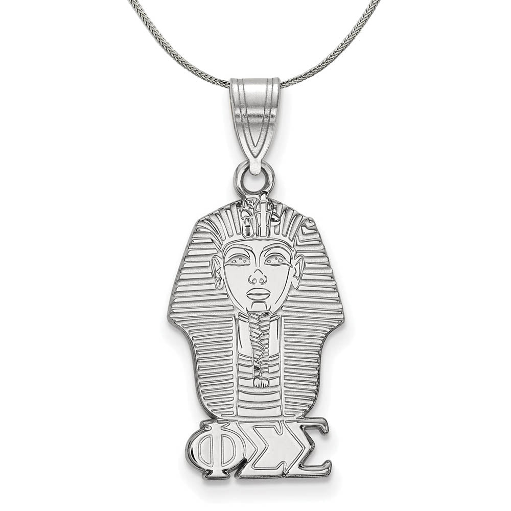 Sterling Silver Phi Sigma Sigma Medium Pendant Necklace, Item N17939 by The Black Bow Jewelry Co.