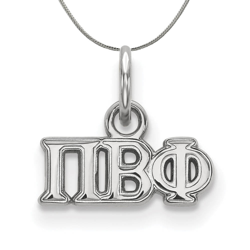 Sterling Silver Pi Beta Phi XS (Tiny) Greek Necklace, Item N17942 by The Black Bow Jewelry Co.