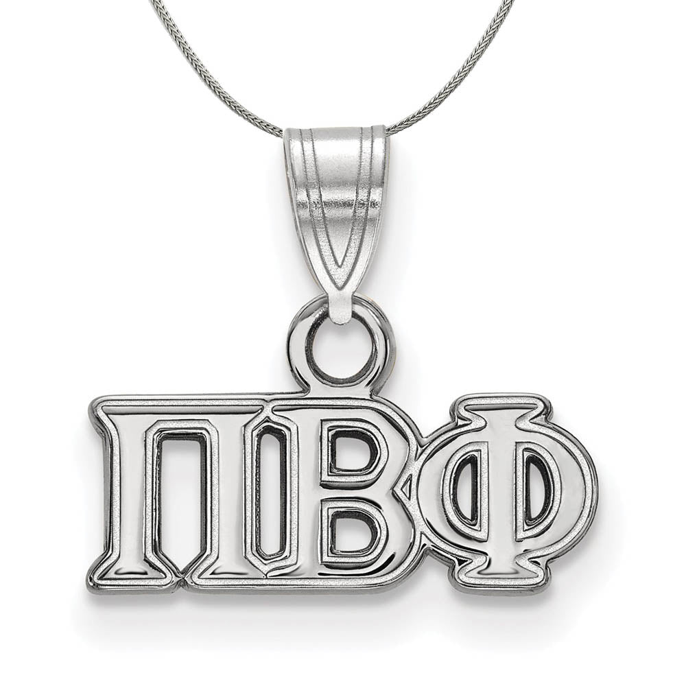 Sterling Silver Pi Beta Phi Small Greek Necklace, Item N17943 by The Black Bow Jewelry Co.