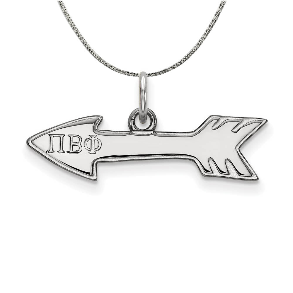 Sterling Silver Pi Beta Phi XS (Tiny) Pendant Necklace, Item N17947 by The Black Bow Jewelry Co.