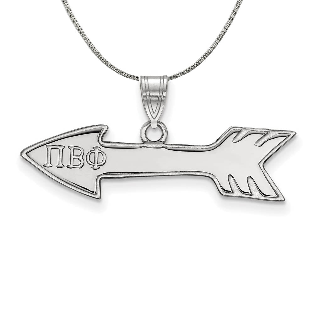 Sterling Silver Pi Beta Phi Small Pendant Necklace, Item N17948 by The Black Bow Jewelry Co.