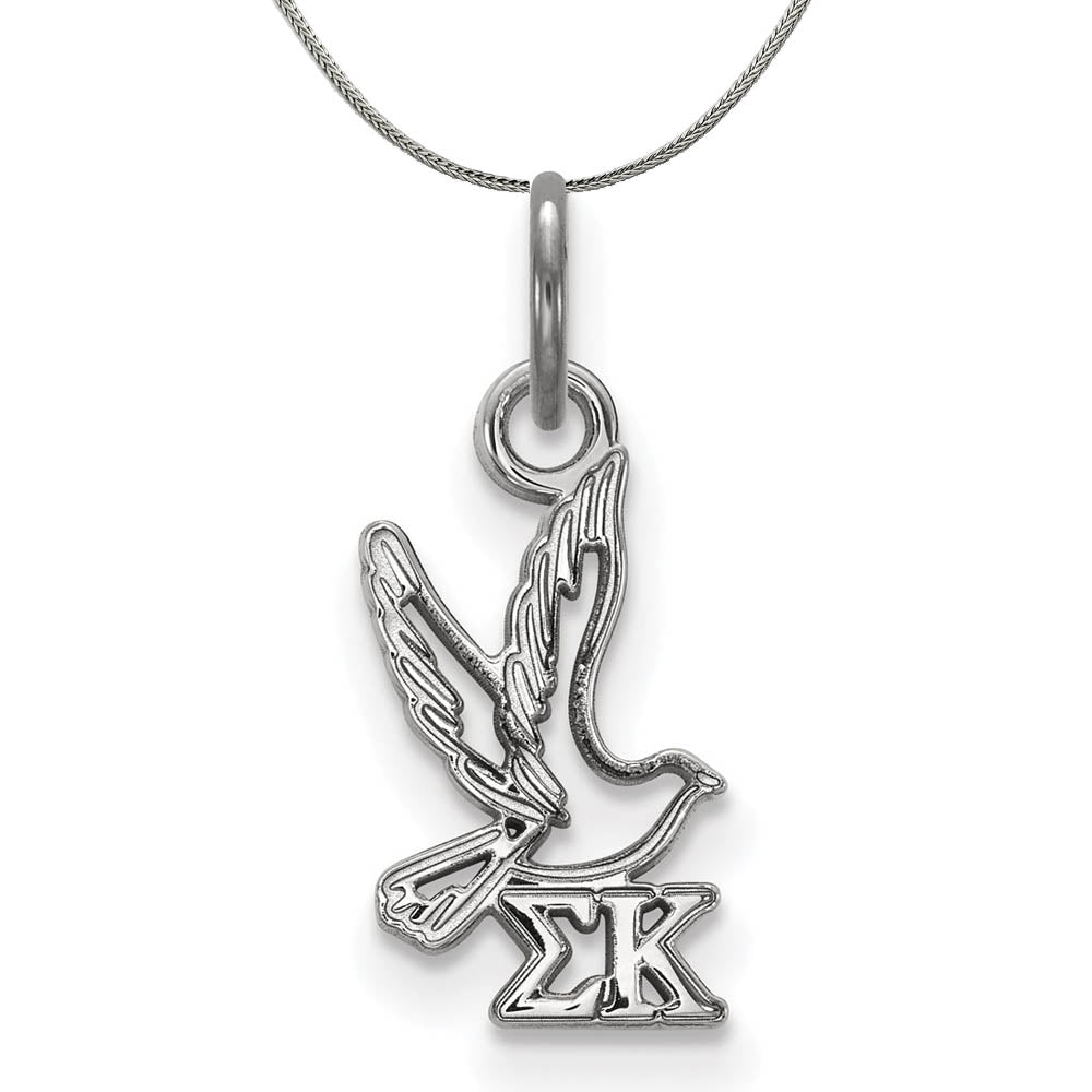 Sterling Silver Sigma Kappa XS (Tiny) Pendant Necklace, Item N17967 by The Black Bow Jewelry Co.