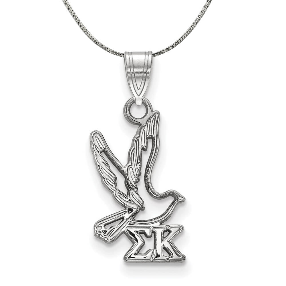 Sterling Silver Sigma Kappa Small Pendant Necklace, Item N17968 by The Black Bow Jewelry Co.