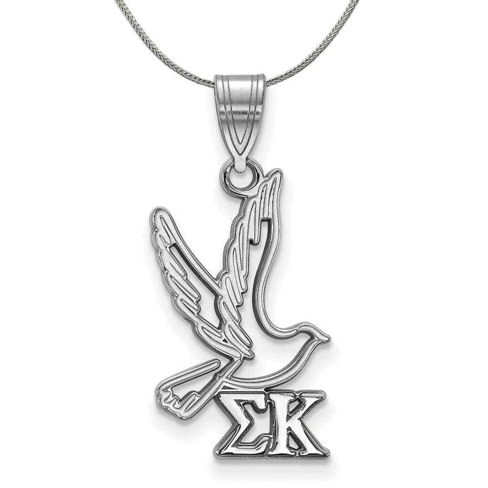 Sterling Silver Sigma Kappa Medium Pendant Necklace, Item N17969 by The Black Bow Jewelry Co.