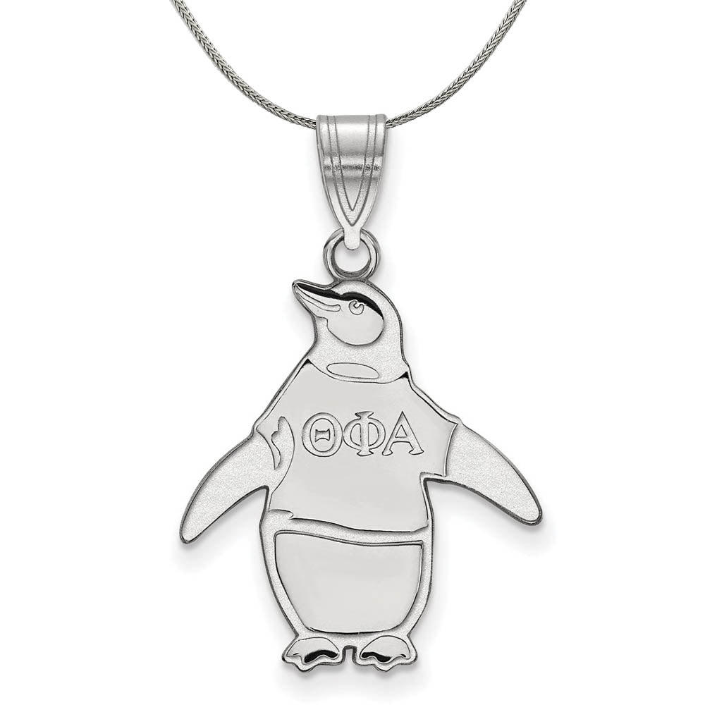 Sterling Silver Theta Phi Alpha Medium Pendant Necklace, Item N17989 by The Black Bow Jewelry Co.