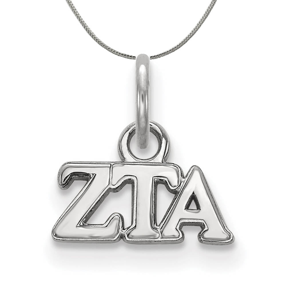 Sterling Silver Zeta Tau Alpha XS (Tiny) Greek Necklace, Item N17992 by The Black Bow Jewelry Co.
