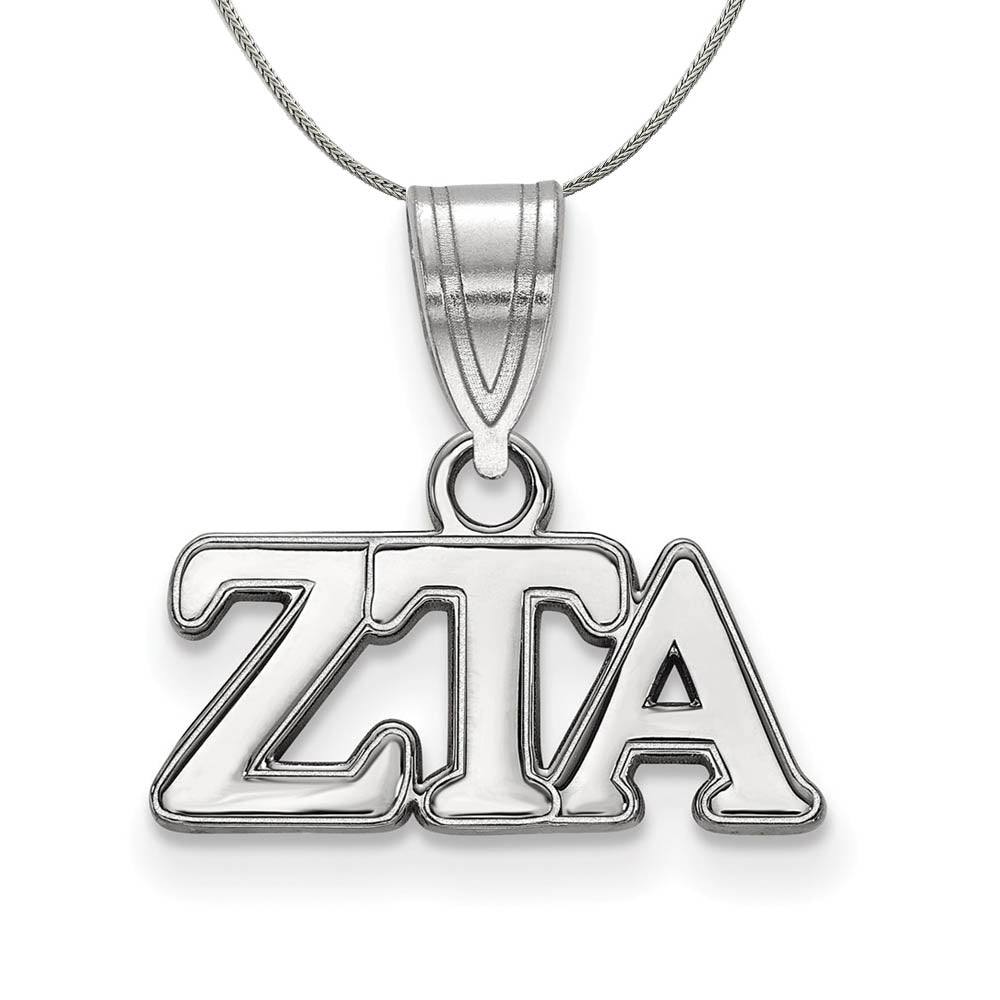 Sterling Silver Zeta Tau Alpha Medium Greek Necklace, Item N17994 by The Black Bow Jewelry Co.
