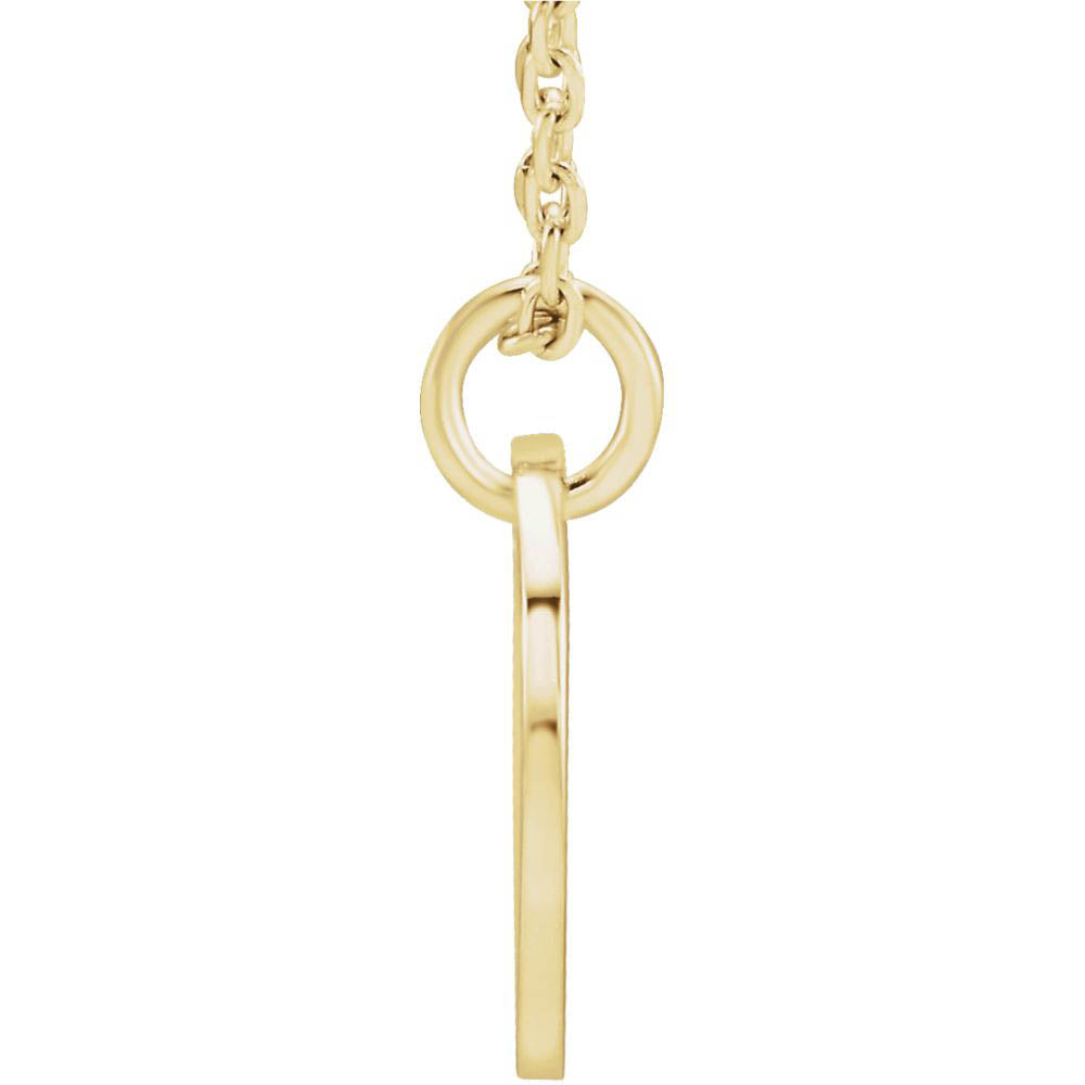 Alternate view of the 14k Yellow Gold Initial X, Small 10mm Pierced Disc Necklace, 16-18 In. by The Black Bow Jewelry Co.