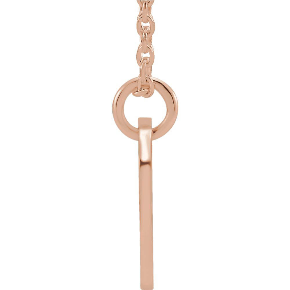 Alternate view of the 14k Rose Gold Initial Z, Small 10mm Pierced Disc Necklace, 16-18 Inch by The Black Bow Jewelry Co.