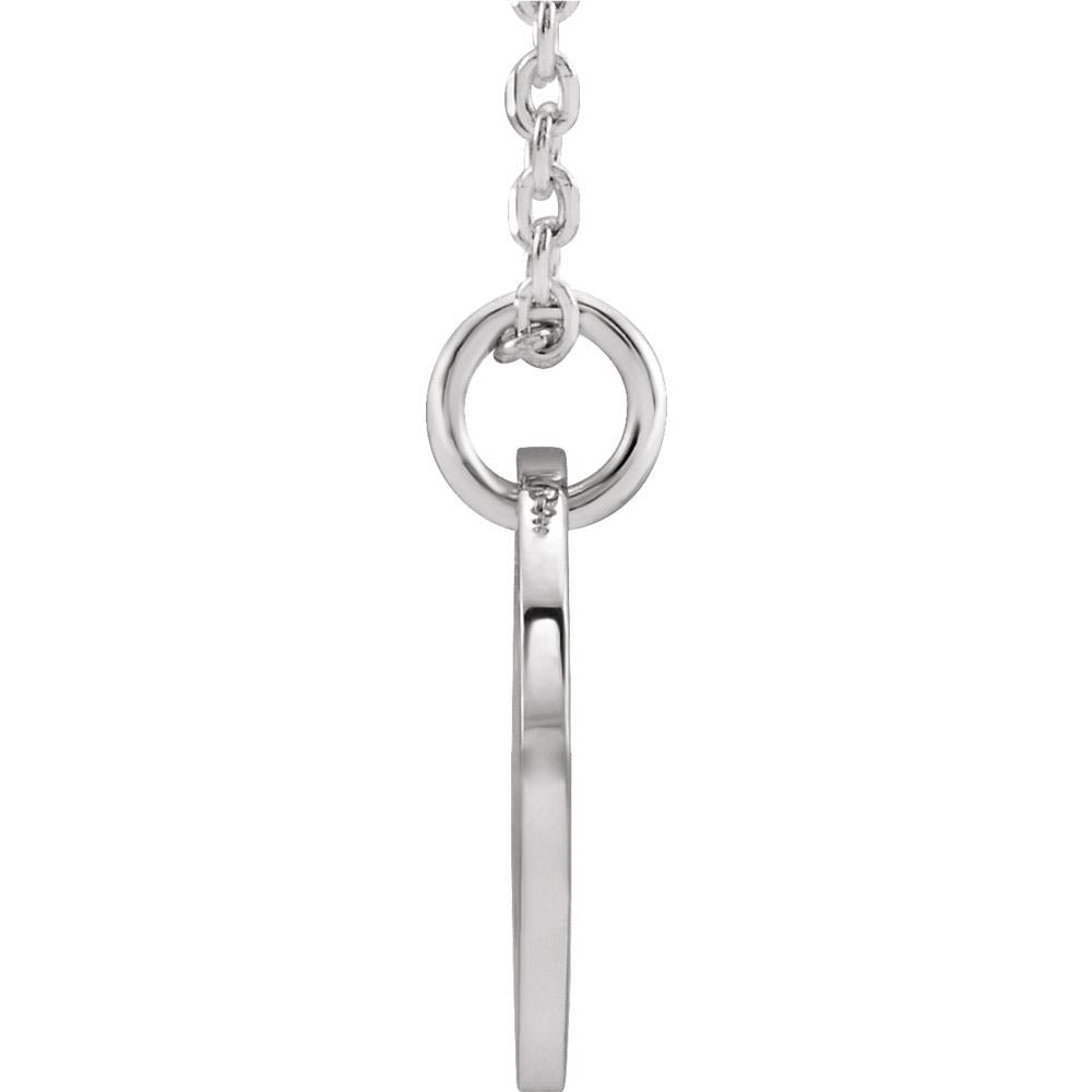 Alternate view of the Sterling Silver Initial G, Small 10mm Pierced Disc Necklace, 16-18 In. by The Black Bow Jewelry Co.