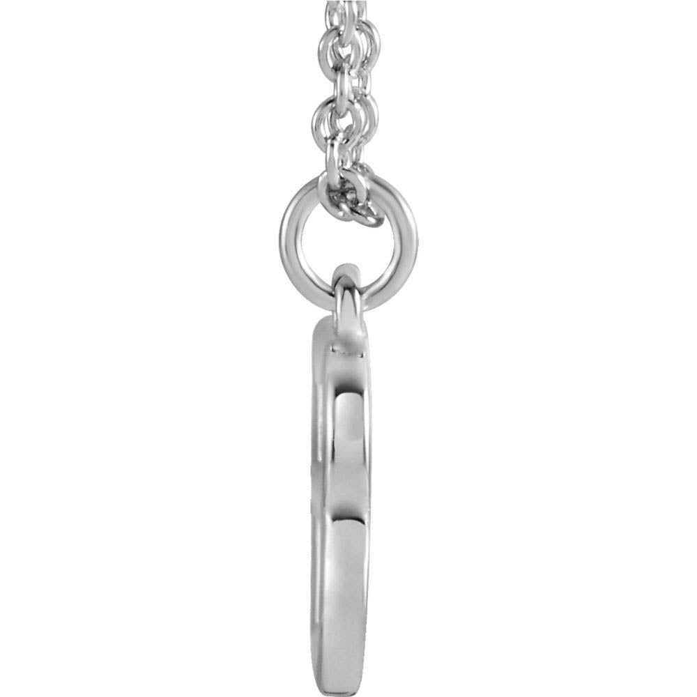 Alternate view of the 14k White Gold 9.5mm Small Block Initial B Necklace, 16 Inch by The Black Bow Jewelry Co.