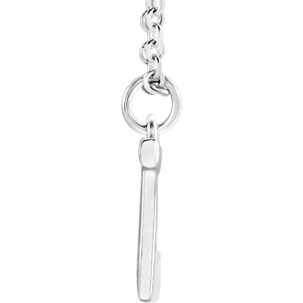 Alternate view of the 14k White Gold 9.5mm Small Block Initial J Necklace, 18 Inch by The Black Bow Jewelry Co.