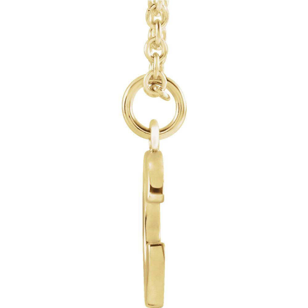 Alternate view of the 14k Yellow Gold 9.5mm Small Block Initial C Necklace, 16 Inch by The Black Bow Jewelry Co.