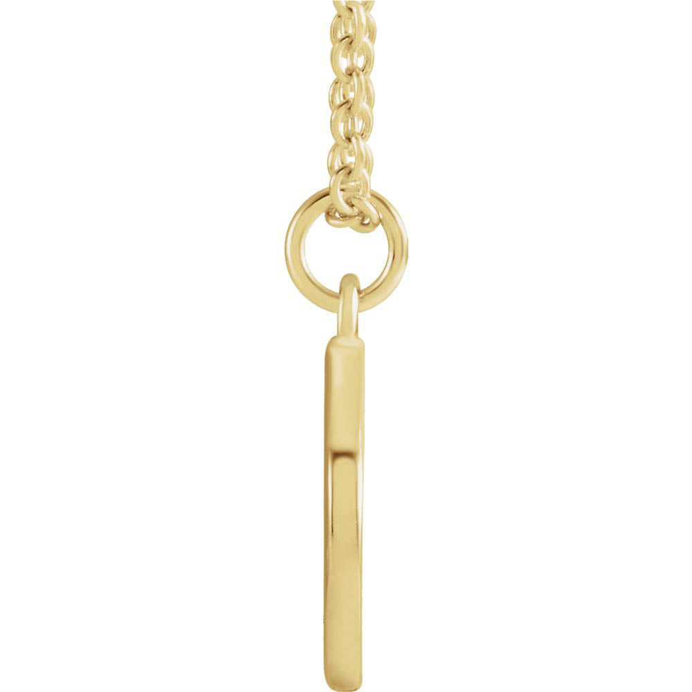 Alternate view of the 14k Yellow Gold 9.5mm Small Block Initial D Necklace, 16 Inch by The Black Bow Jewelry Co.