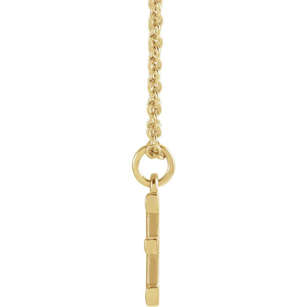 Alternate view of the 14k Yellow Gold 9.5mm Small Block Initial E Necklace, 16 Inch by The Black Bow Jewelry Co.