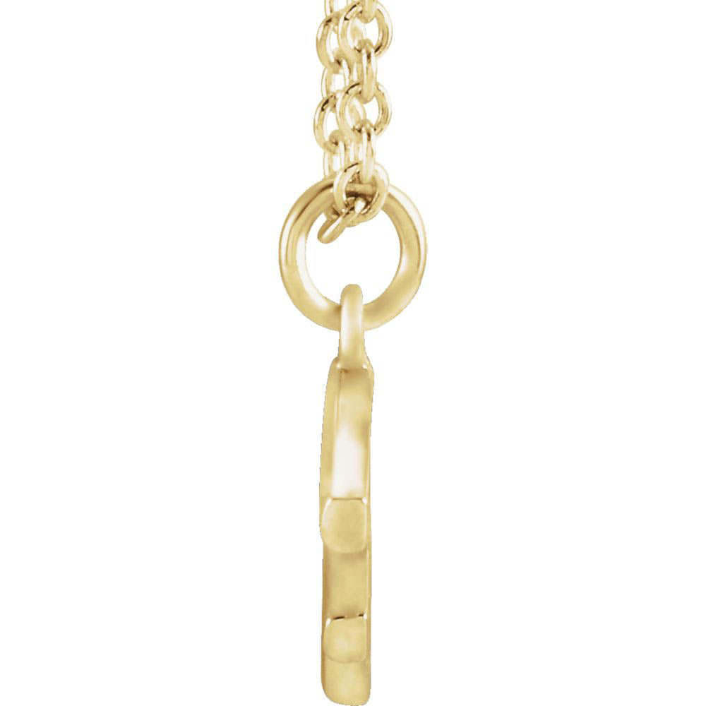 Alternate view of the 14k Yellow Gold 9.5mm Small Block Initial F Necklace, 16 Inch by The Black Bow Jewelry Co.