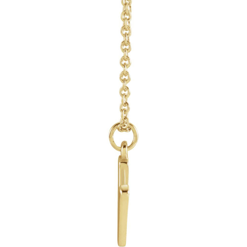 Alternate view of the 14k Yellow Gold 9.5mm Small Block Initial O Necklace, 16 Inch by The Black Bow Jewelry Co.