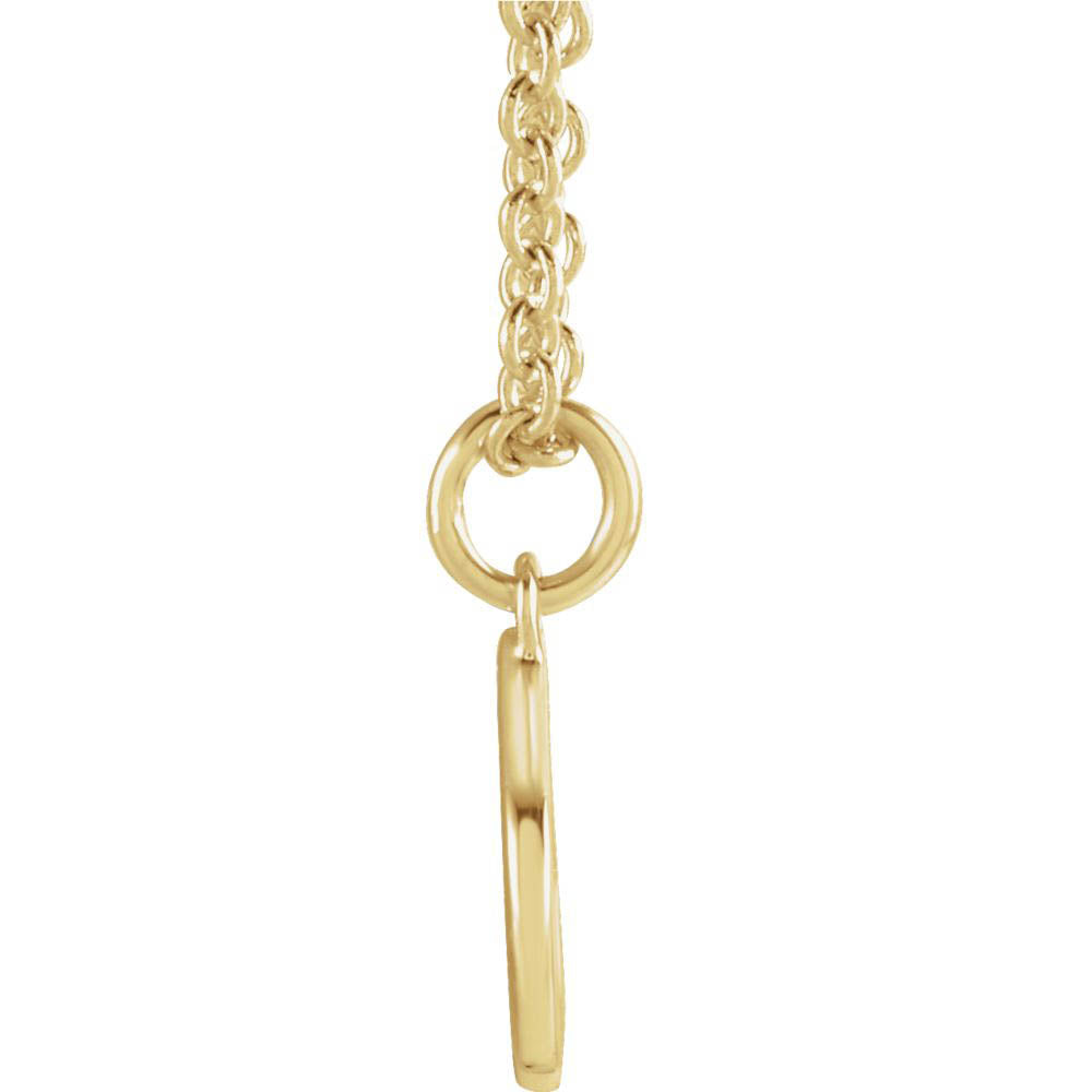 Alternate view of the 14k Yellow Gold 9.5mm Small Block Initial P Necklace, 16 Inch by The Black Bow Jewelry Co.