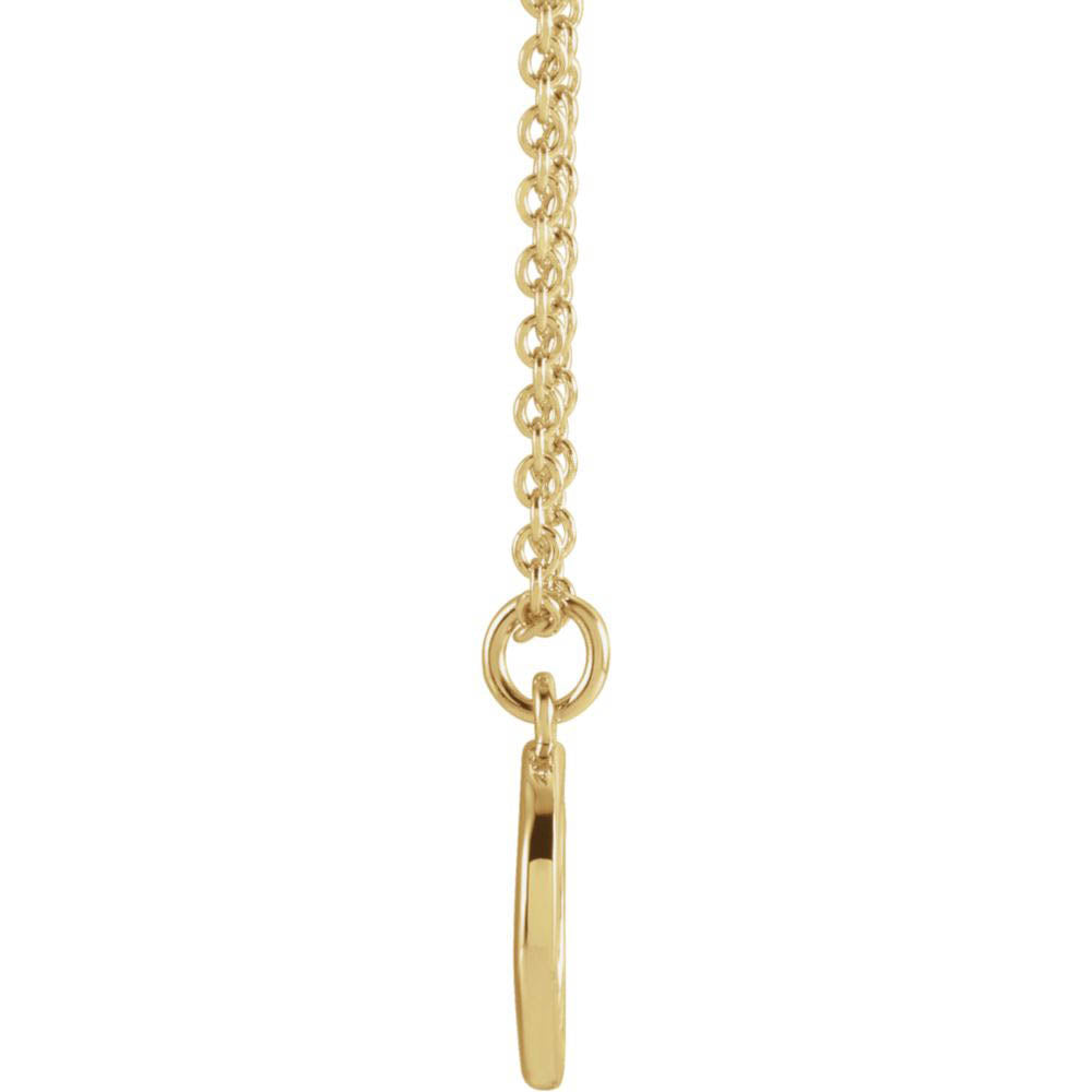 Alternate view of the 14k Yellow Gold 9.5mm Small Block Initial Q Necklace, 16 Inch by The Black Bow Jewelry Co.
