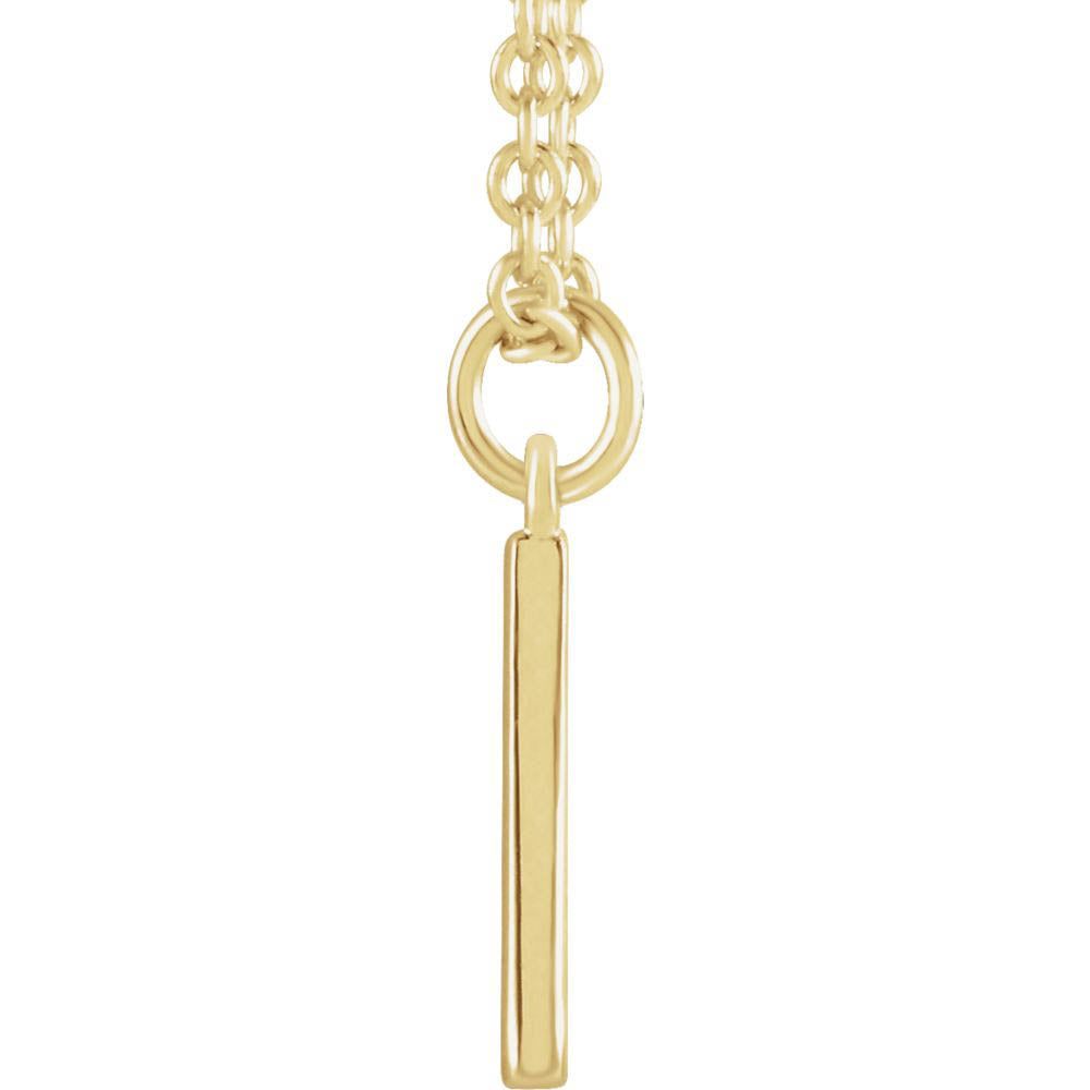 Alternate view of the 14k Yellow Gold 9.5mm Small Block Initial A Necklace, 18 Inch by The Black Bow Jewelry Co.