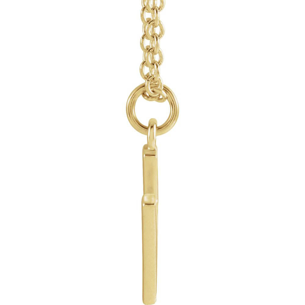 Alternate view of the 14k Yellow Gold 9.5mm Small Block Initial H Necklace, 18 Inch by The Black Bow Jewelry Co.