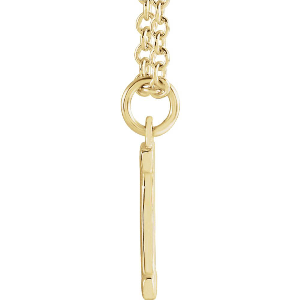 Alternate view of the 14k Yellow Gold 9.5mm Small Block Initial I Necklace, 18 Inch by The Black Bow Jewelry Co.