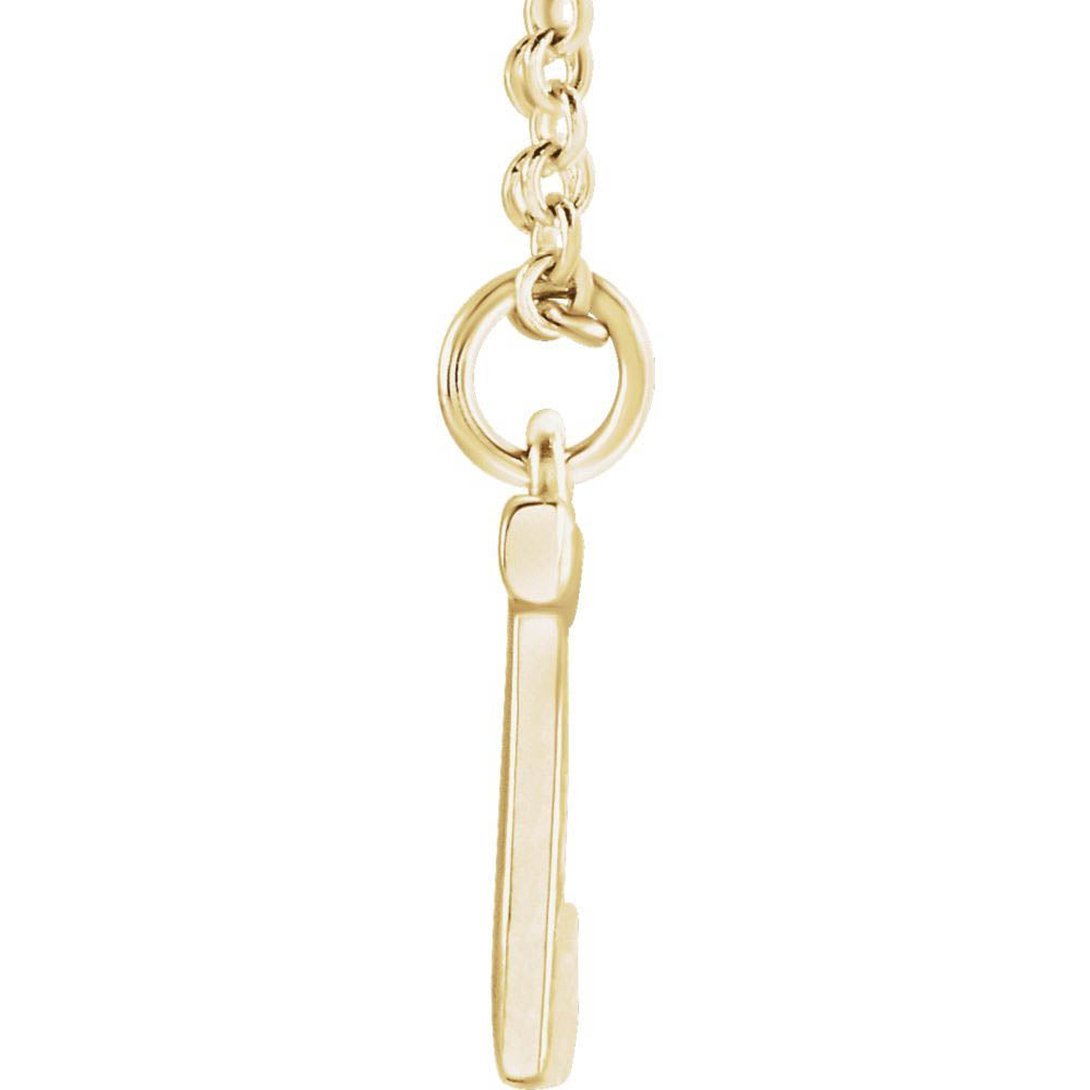 Alternate view of the 14k Yellow Gold 9.5mm Small Block Initial J Necklace, 18 Inch by The Black Bow Jewelry Co.