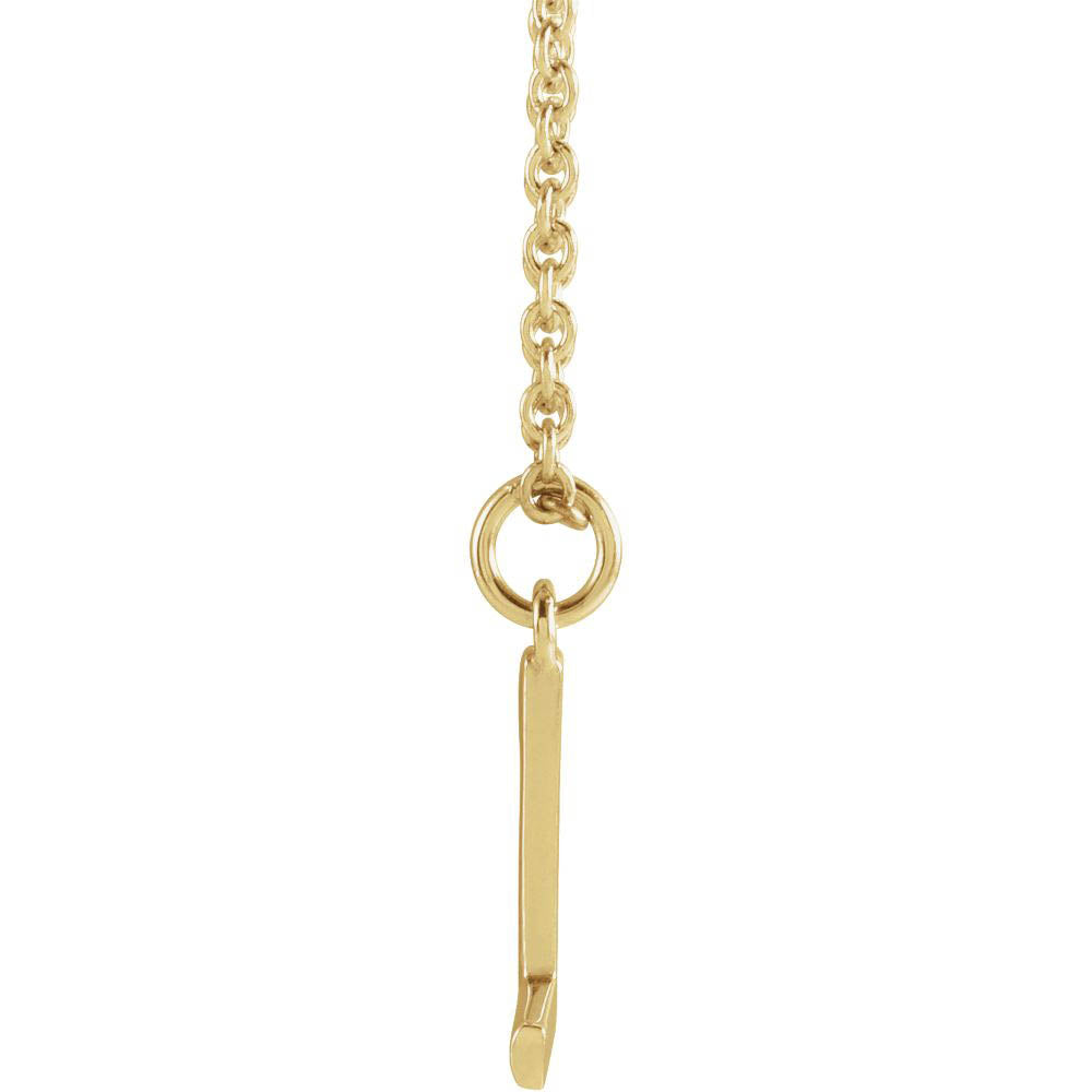 Alternate view of the 14k Yellow Gold 9.5mm Small Block Initial N Necklace, 18 Inch by The Black Bow Jewelry Co.