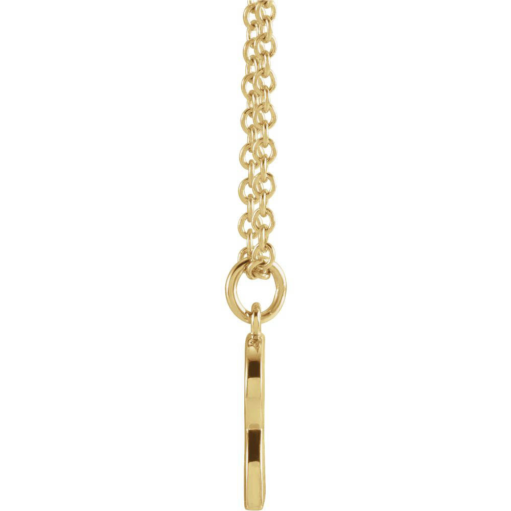 Alternate view of the 14k Yellow Gold 9.5mm Small Block Initial S Necklace, 18 Inch by The Black Bow Jewelry Co.
