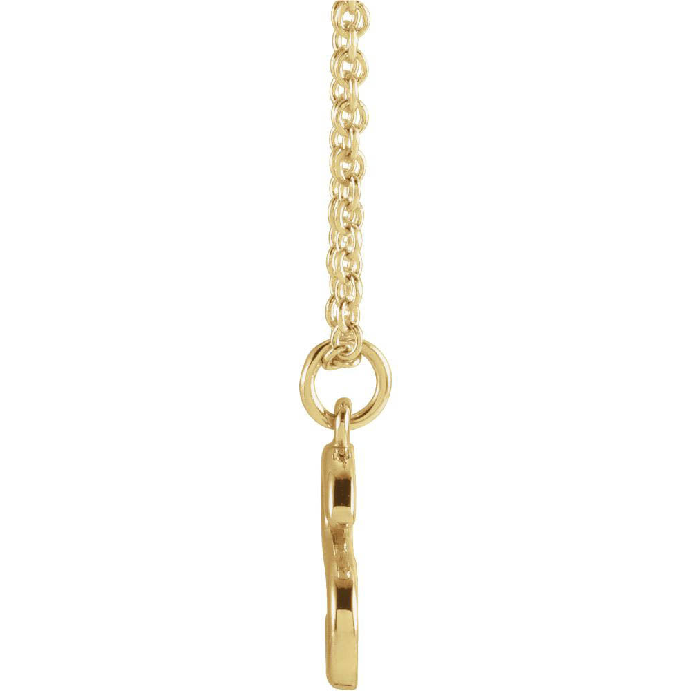 Alternate view of the 14k Yellow Gold 9.5mm Small Block Initial T Necklace, 18 Inch by The Black Bow Jewelry Co.
