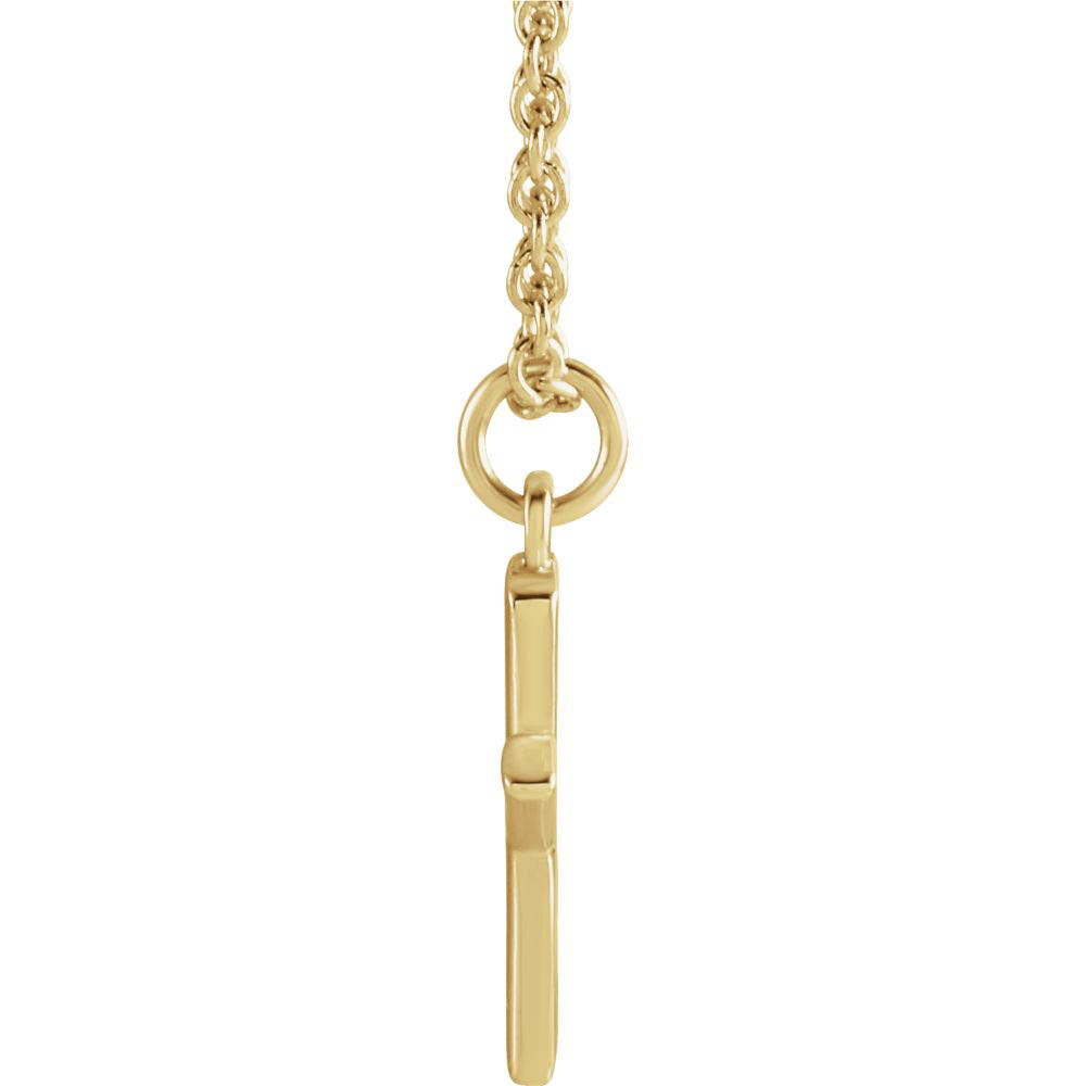 Alternate view of the 14k Yellow Gold 9.5mm Small Block Initial X Necklace, 18 Inch by The Black Bow Jewelry Co.