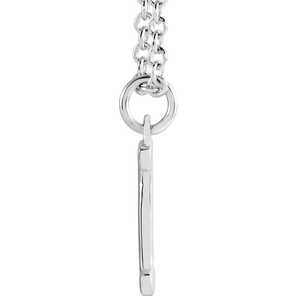 Alternate view of the Platinum 9.5mm Small Block Initial I Necklace, 16 Inch by The Black Bow Jewelry Co.