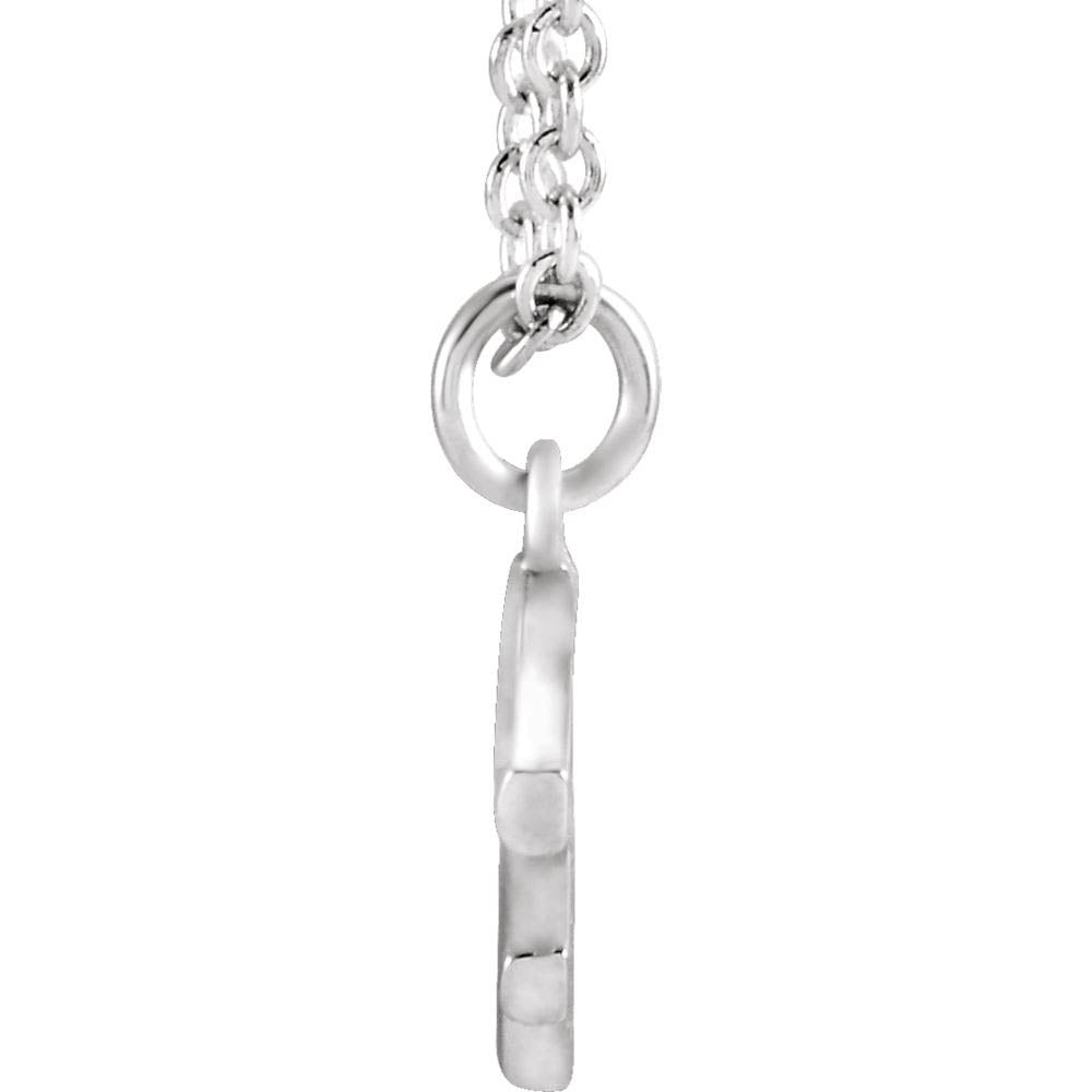 Alternate view of the Platinum 9.5mm Small Block Initial F Necklace, 18 Inch by The Black Bow Jewelry Co.