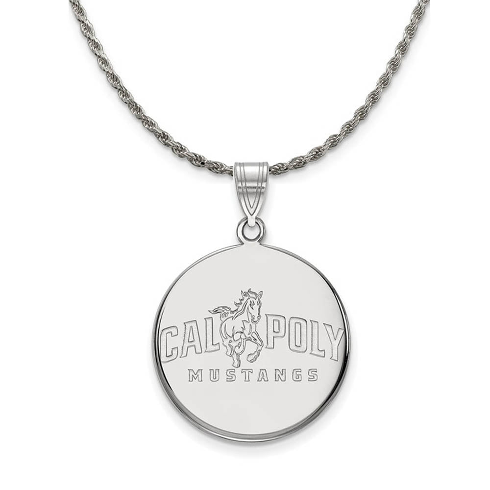 Sterling Silver California Polytechnic State Large Necklace, Item N18375 by The Black Bow Jewelry Co.