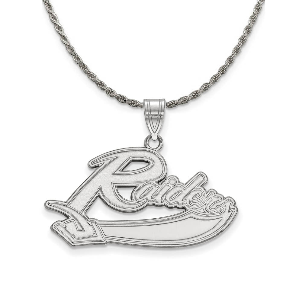 Sterling Silver Mt Union College Large Pendant Necklace, Item N18390 by The Black Bow Jewelry Co.